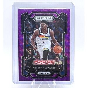 Anthony Edwards Purple Wave 2023 Panini Prizm Monopoly #52 NBA Timberwolves